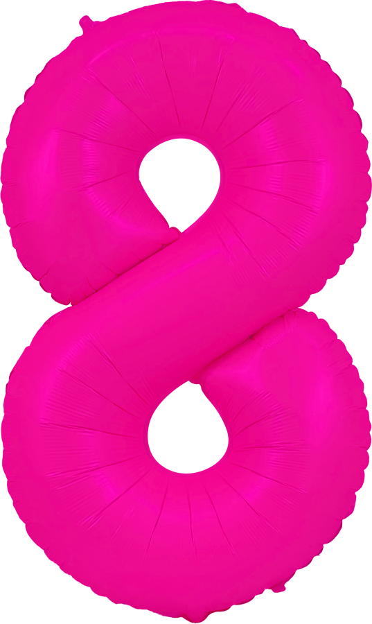 34" Neon Pink Number 8