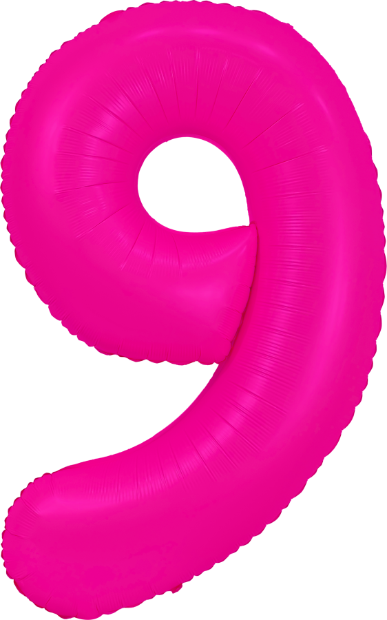 34" Neon Pink Number 9
