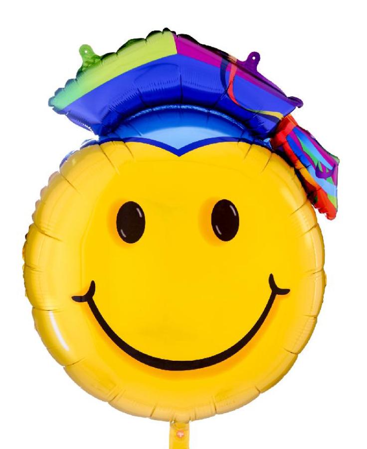 38" Graduation Smiley Foil Balloon – 5 pack