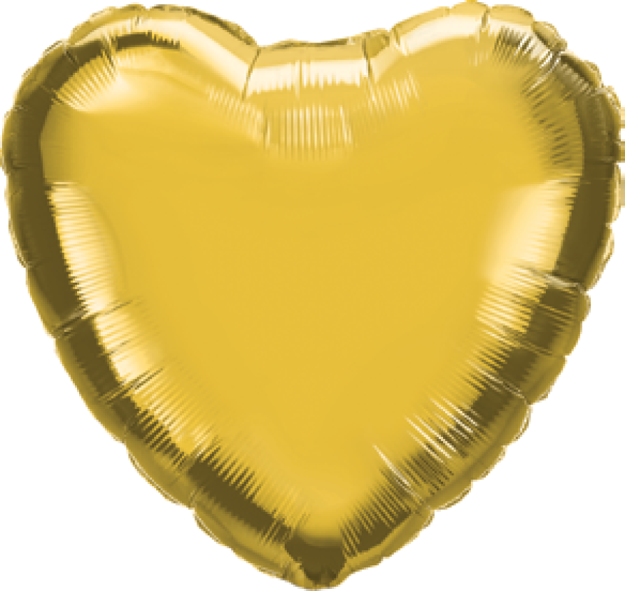 24" Gold Heart Foil Balloon – 5 pack