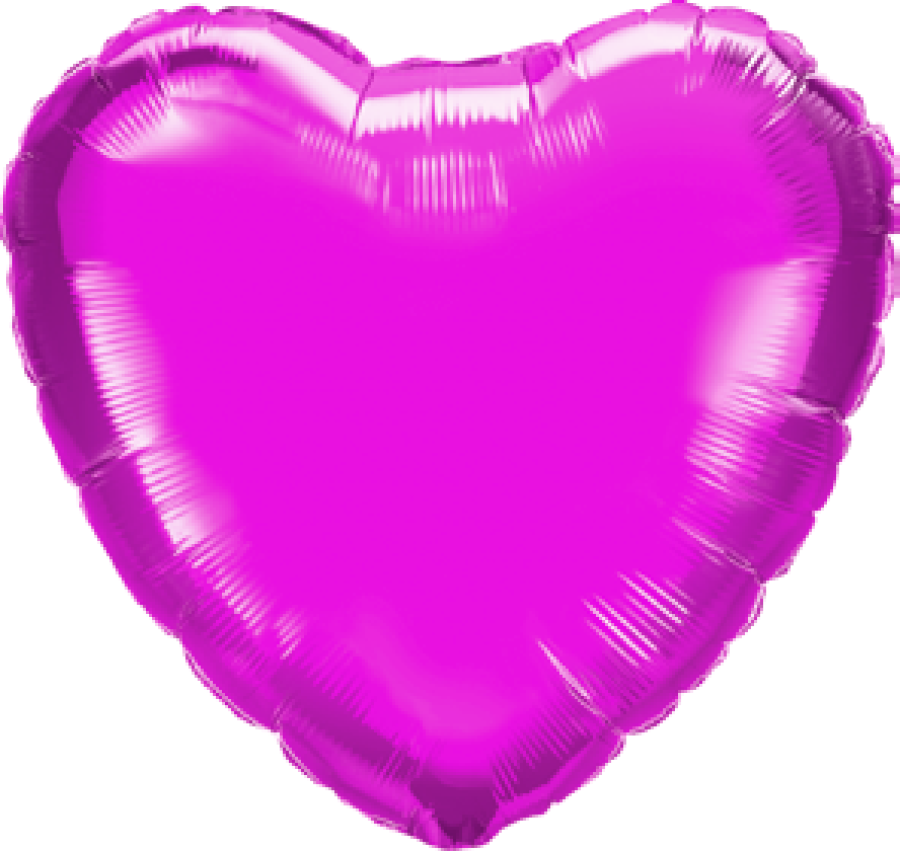 24" Magenta Heart Foil Balloon – 5 pack