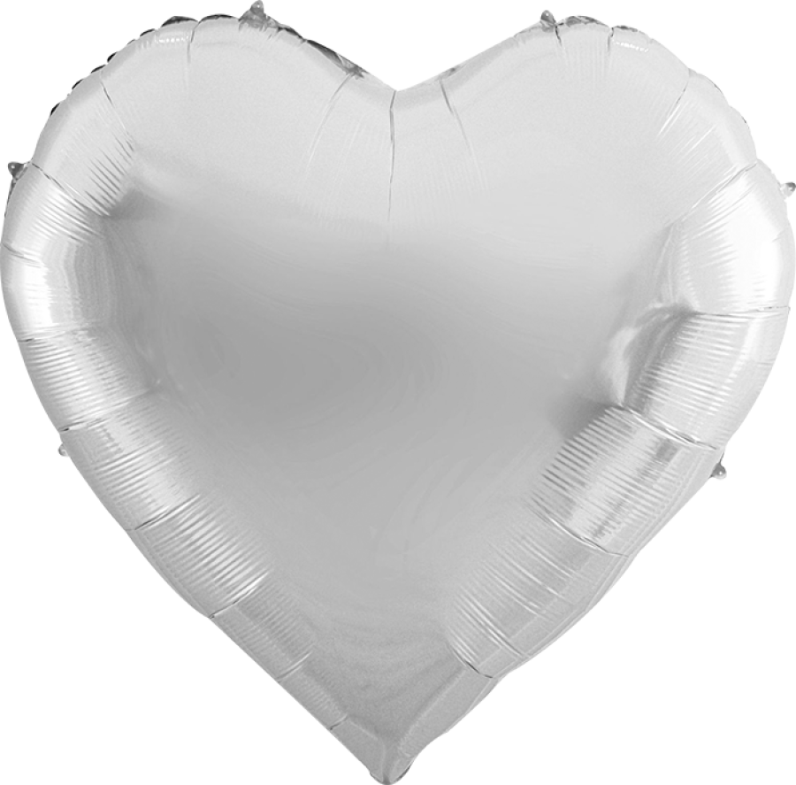 65" Silver Heart Foil Balloon