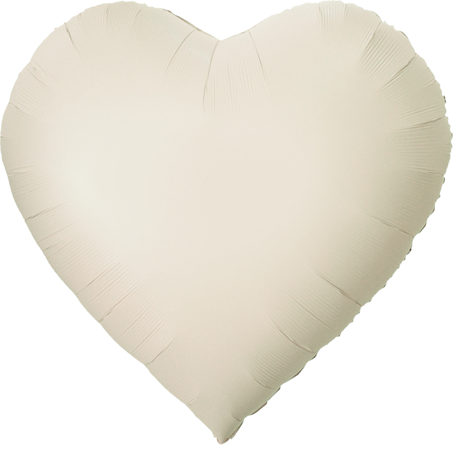 65" White Sand Heart Foil Balloon