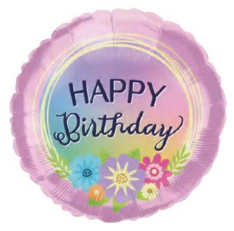 *9" Birthday Foil Balloon with Valve – 10 pack