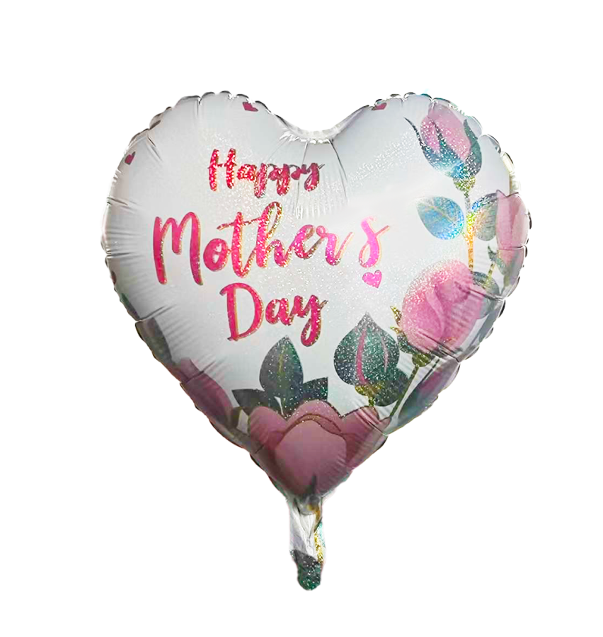 *Mother's Day Foil Balloon with Ribbon Attached – 10 pack