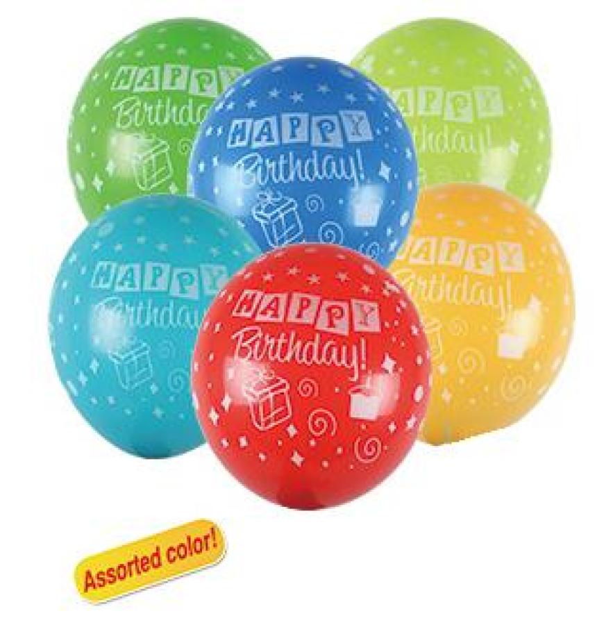 Birthday Latex Balloons – 100 ct.