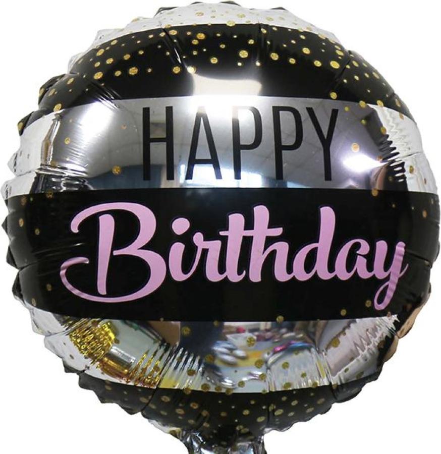 *9" Birthday Foil Balloon with Valve – 10 pack