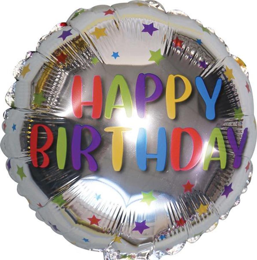 *9" Birthday Foil Balloon with Valve – 10 pack