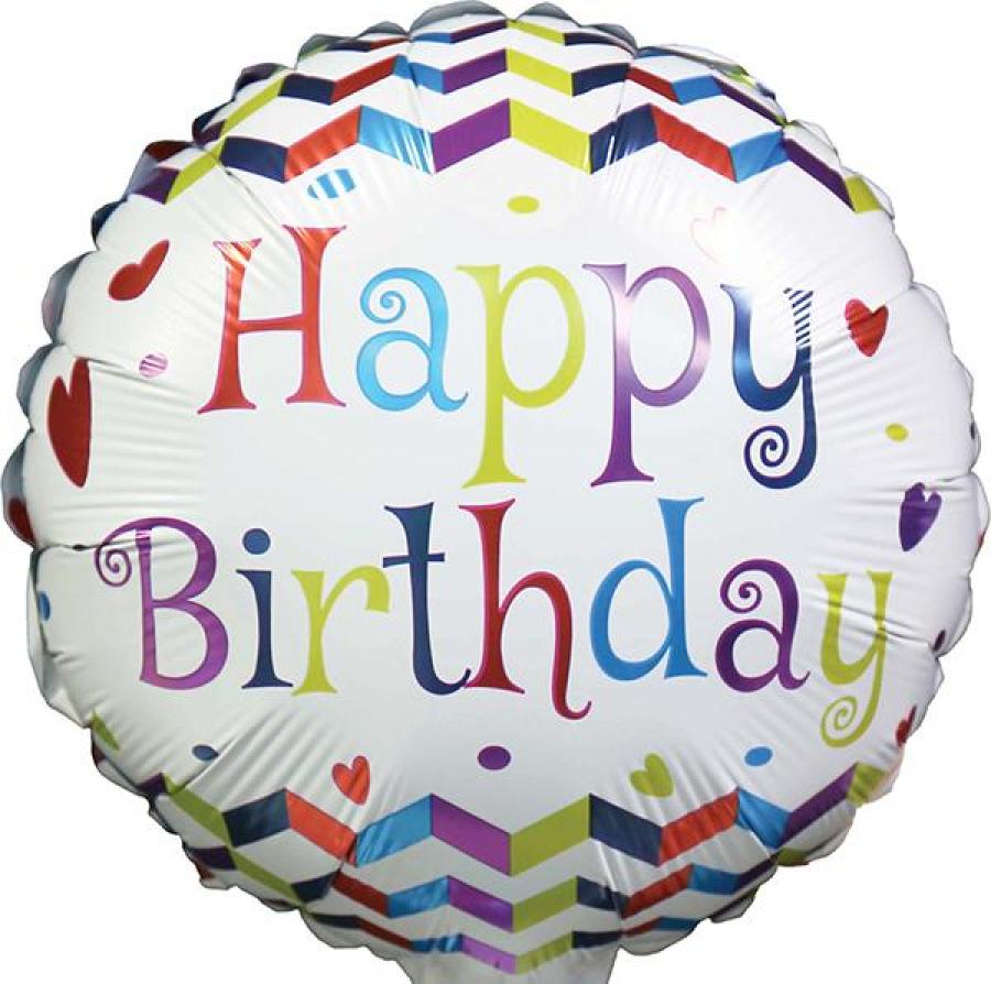 *9" Birthday Foil Balloon with Valve – 10 pack