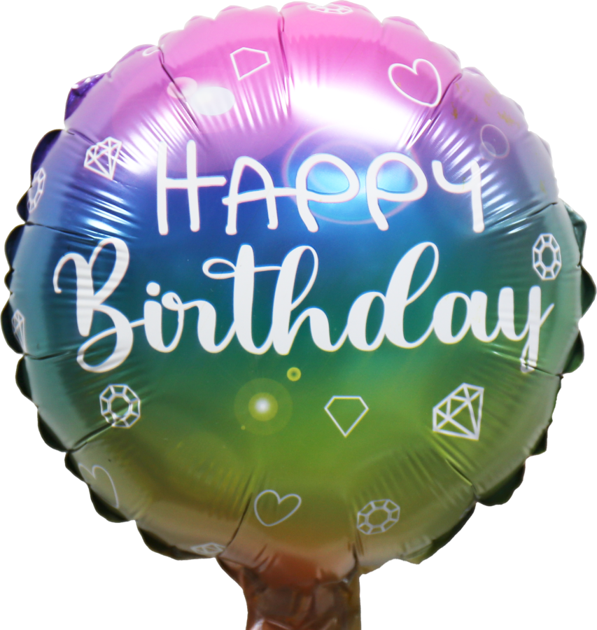 *9" Birthday Foil Balloon with Valve – 10 pack