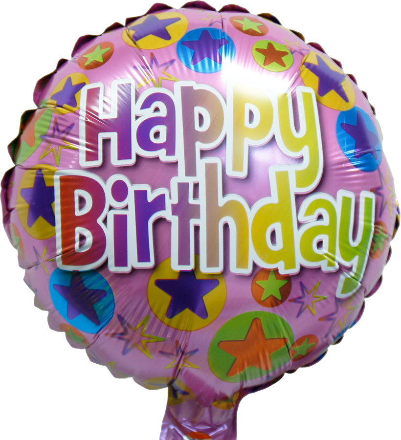 *9" Birthday Foil Balloon with Valve – 10 pack