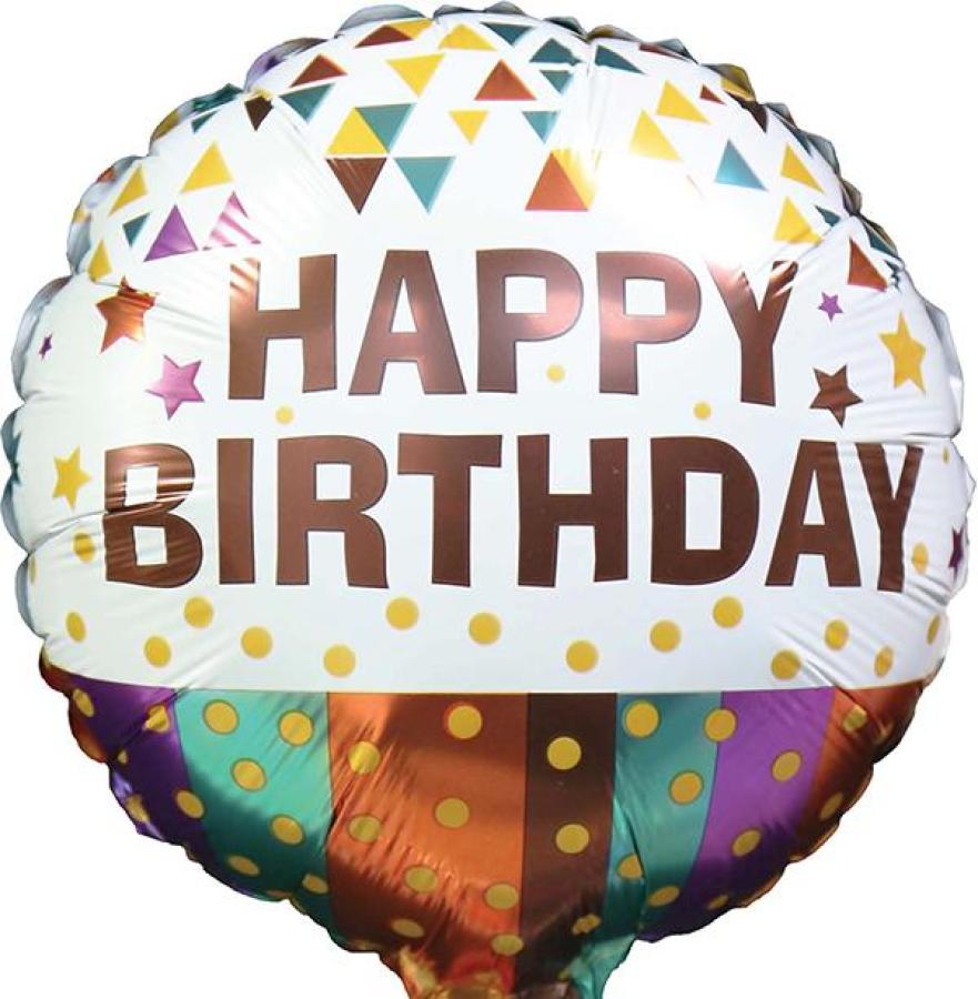 *9" Birthday Foil Balloon with Valve – 10 pack