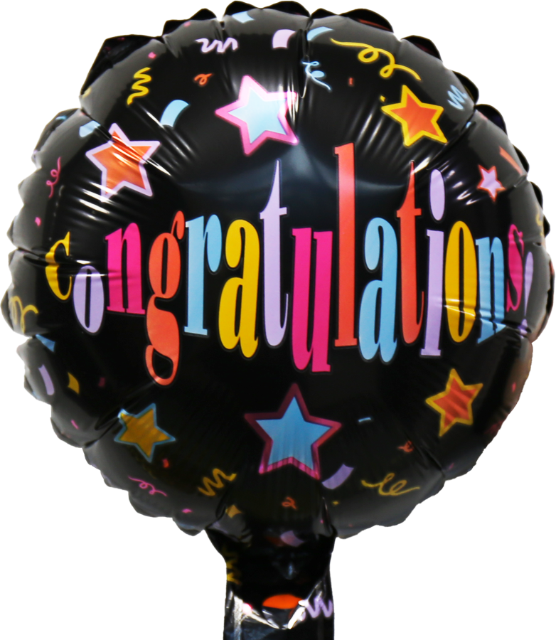 *9" Congratulations Foil Balloon with Valve – 10 pack