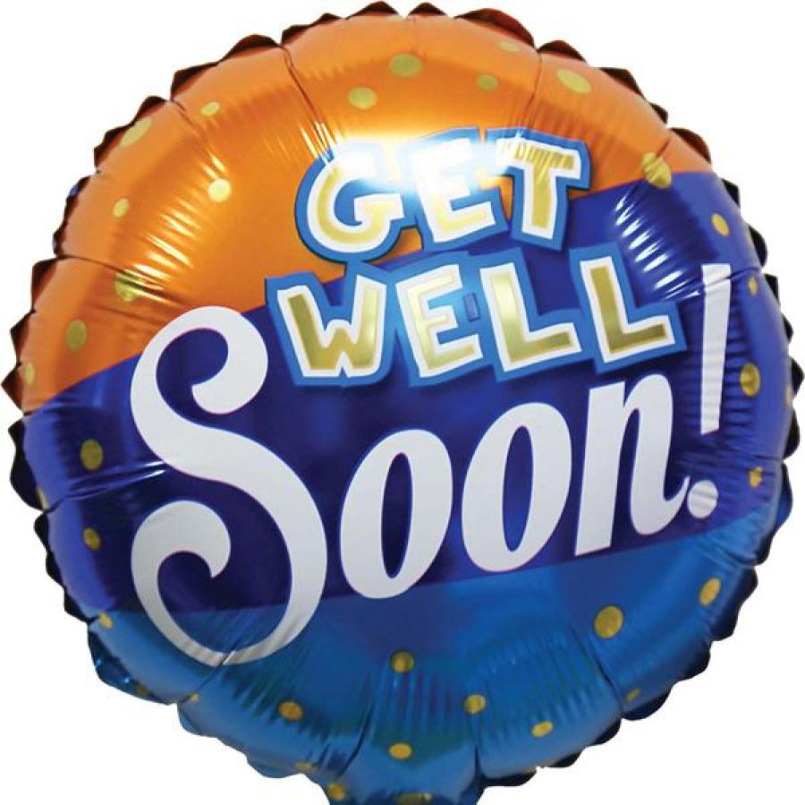 *9" Get Well Foil Balloon with Valve – 10 pack