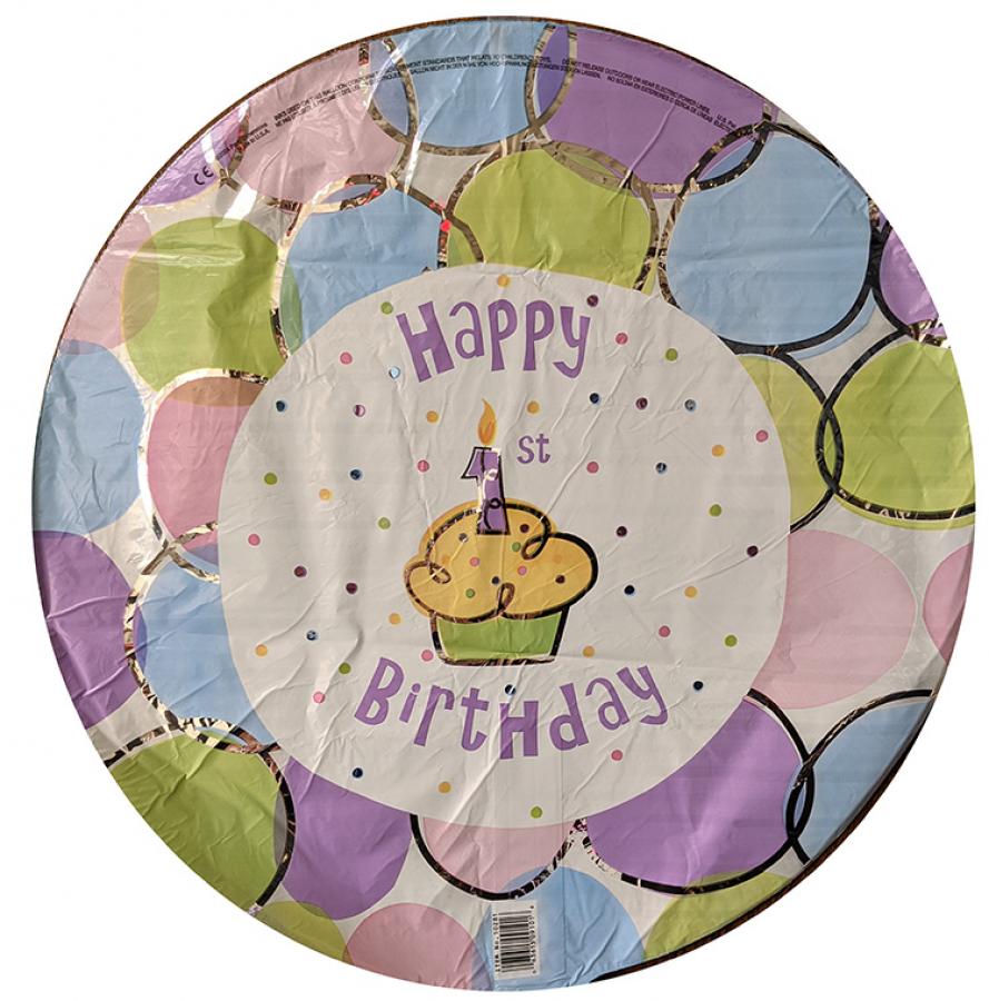 1st Birthday Foil Balloon – 10 pack