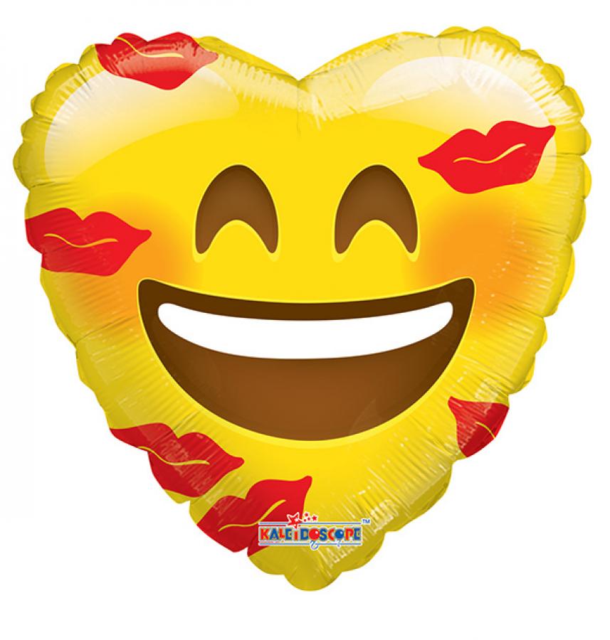 Happy Face with Kisses Foil Balloon – 5 pack