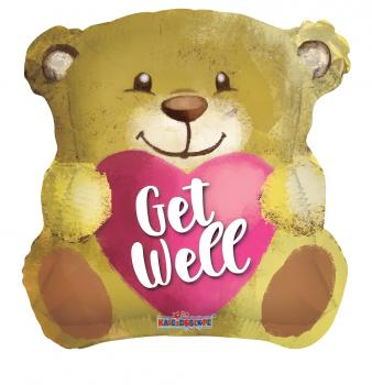 Get Well Teddy Bear Shaped Foil Balloon – 5 pack