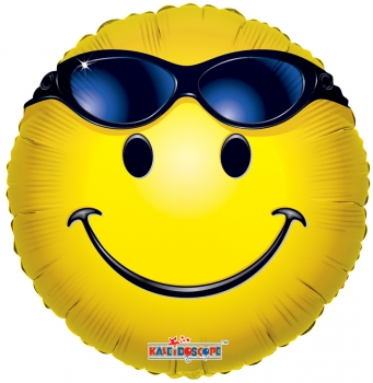 Smiley with Sunglasses Foil Balloon – 5 pack