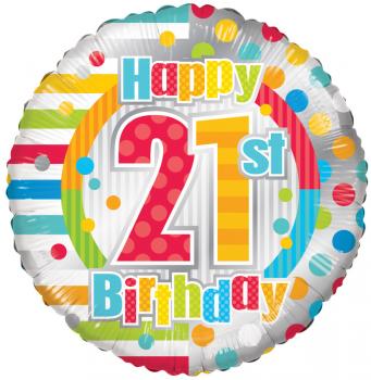 21st Birthday Foil Balloon – 5 pack