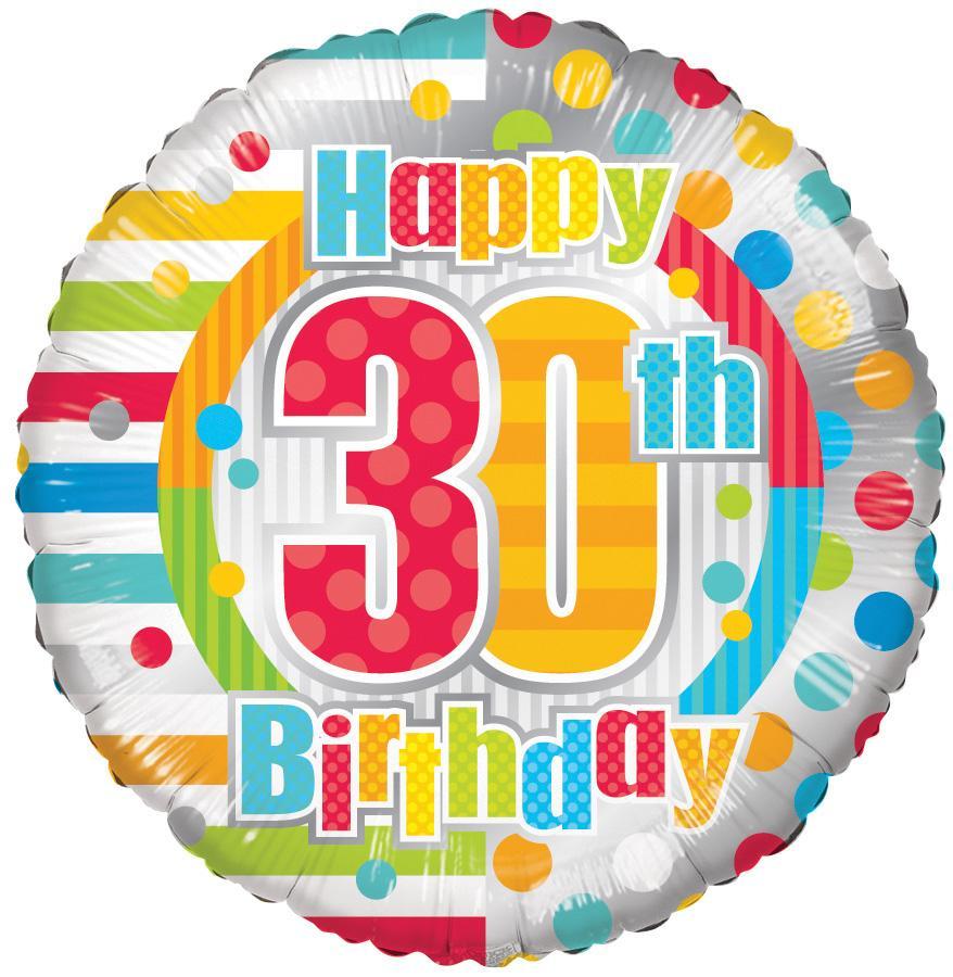 30th Birthday Foil Balloon – 5 pack