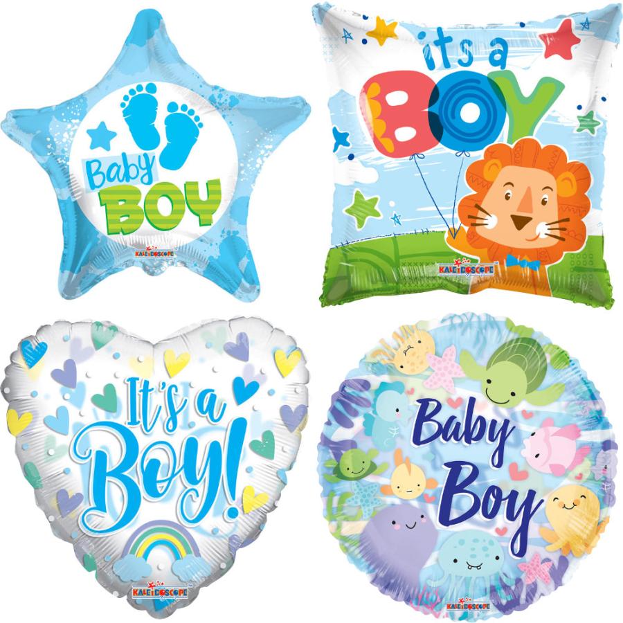 *30 Assorted Baby Boy Foil Balloons