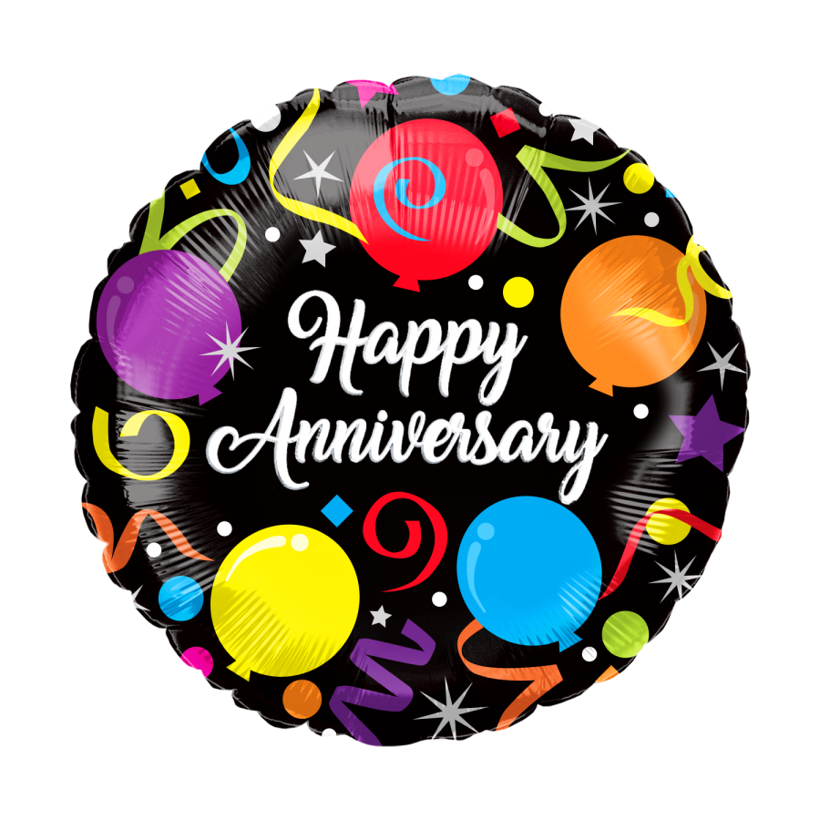 Anniversary Foil Balloon with Ribbon Attached – 10 pack