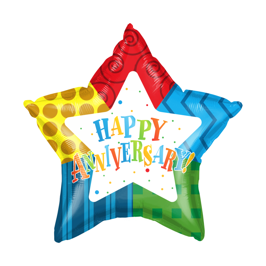 Anniversary Foil Balloon with Ribbon Attached – 10 pack