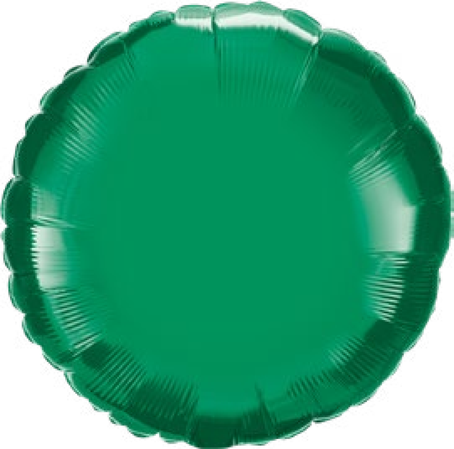 24" Green Round Foil Balloon – 5 pack