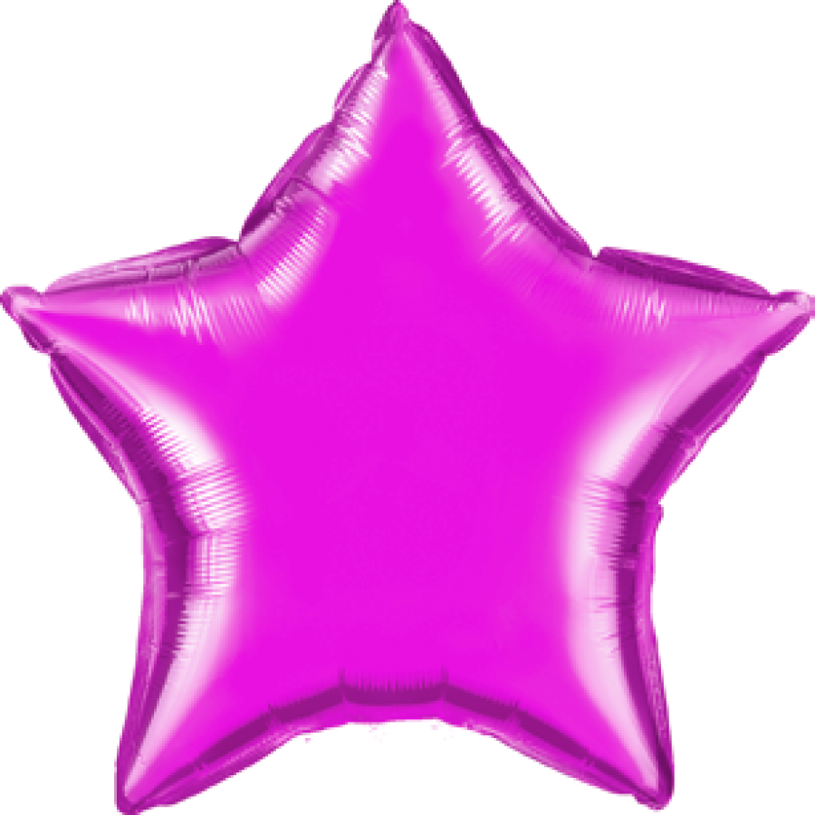 24" Magenta Star Foil Balloon – 5 pack