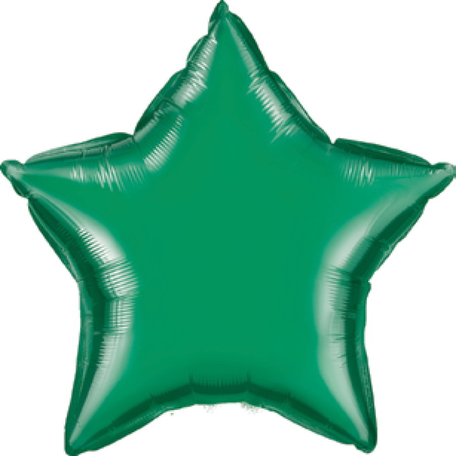 24" Green Star Foil Balloon – 5 pack