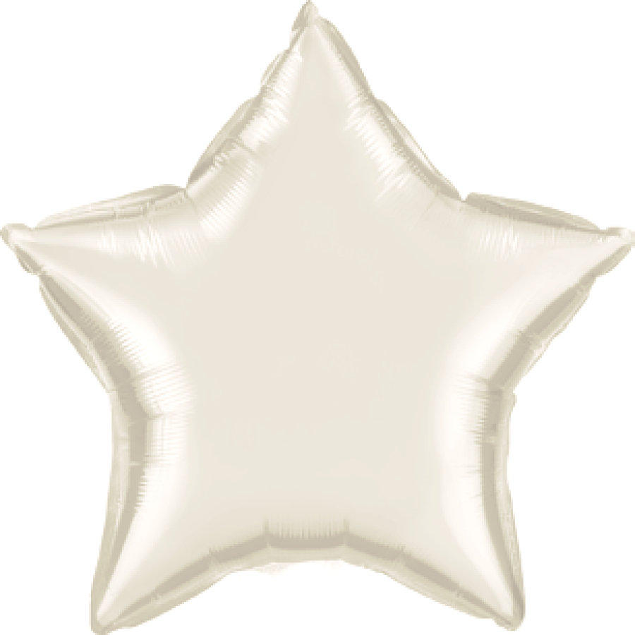 32" White Sand Star Foil Balloon – 5 pack