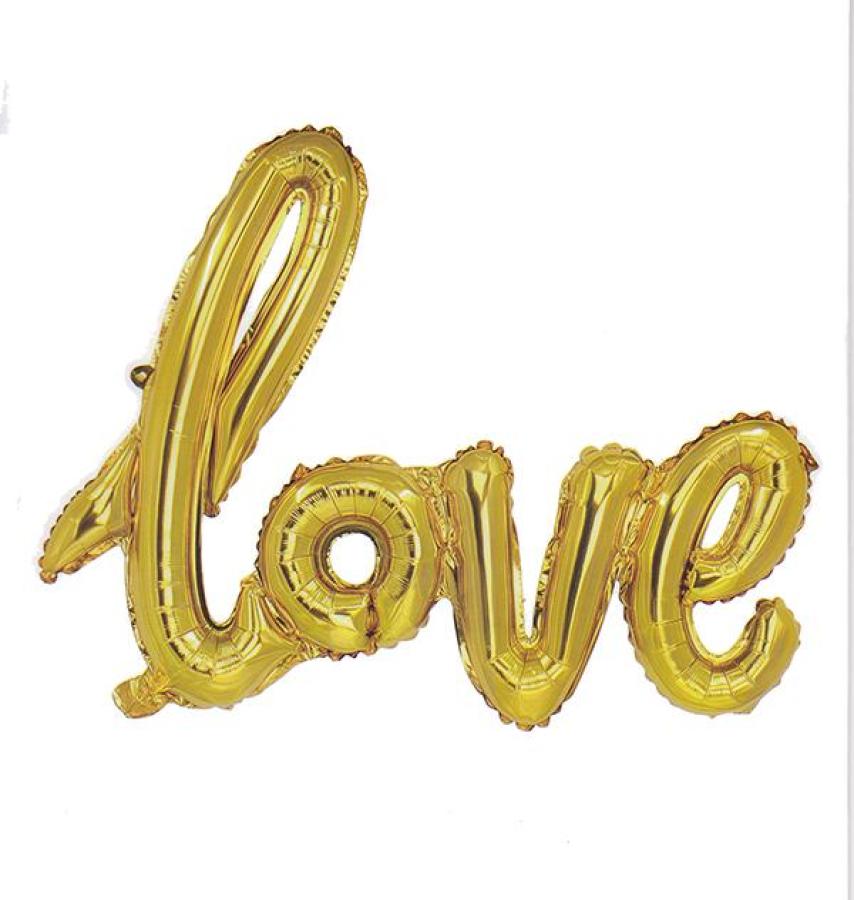 "Love" Script in Gold
