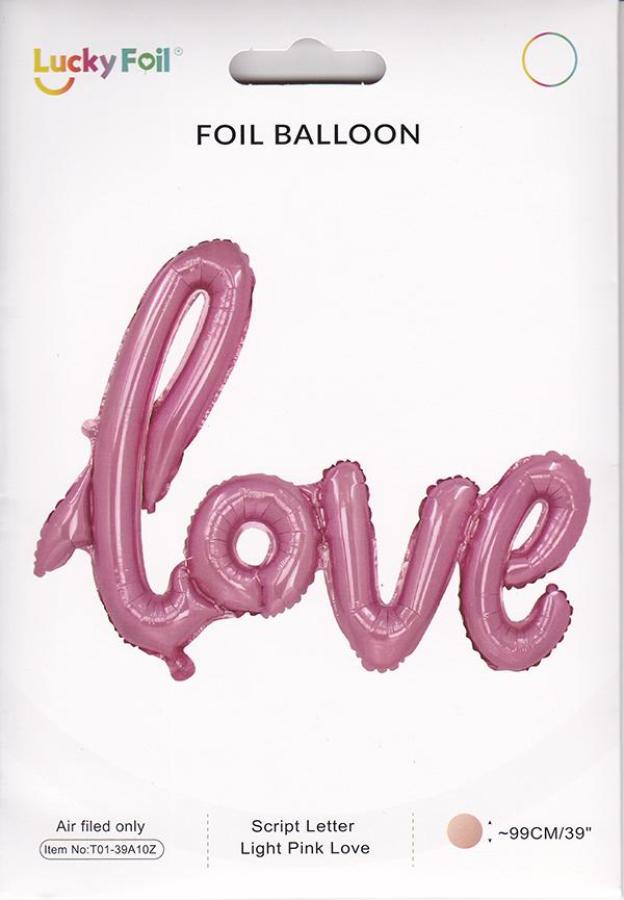 'Love" Script in Light Pink