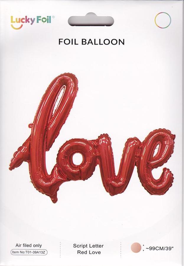 "Love" Script in Red