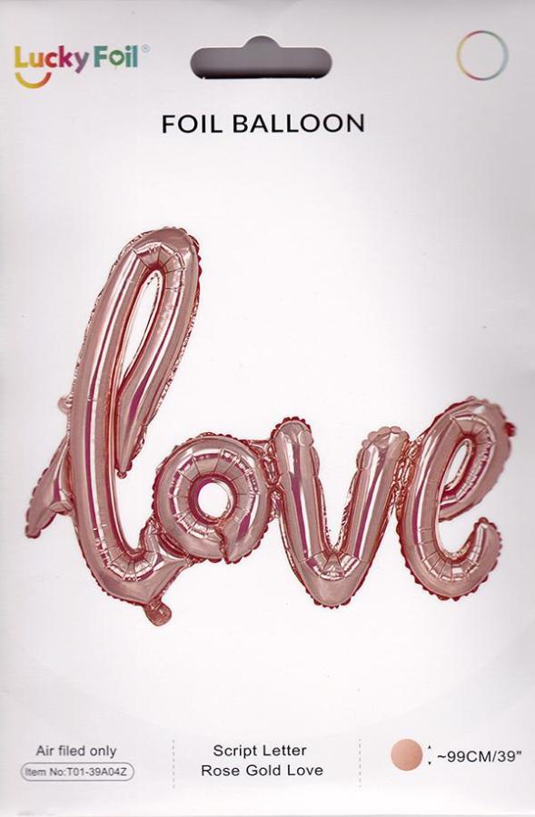 "Love" Script in Rose Gold
