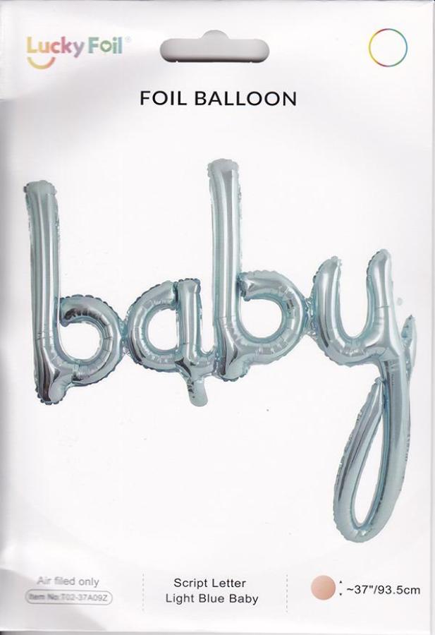 "Baby" Script in Light blue