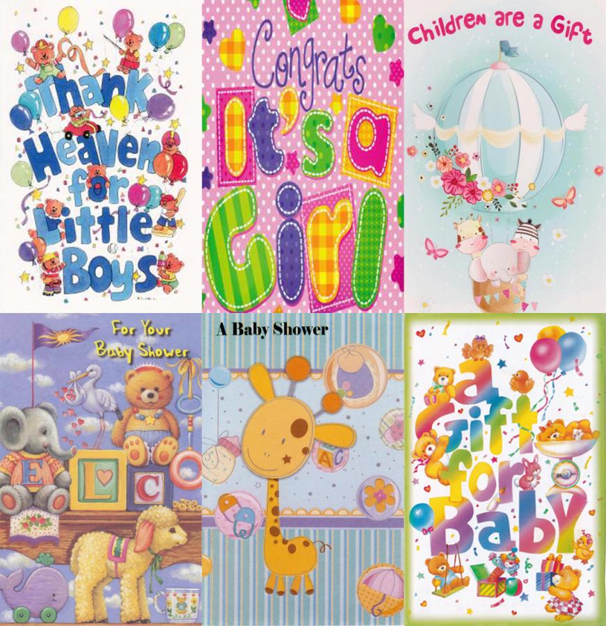 120 Assorted Wrapped Baby and Baby Shower Cards