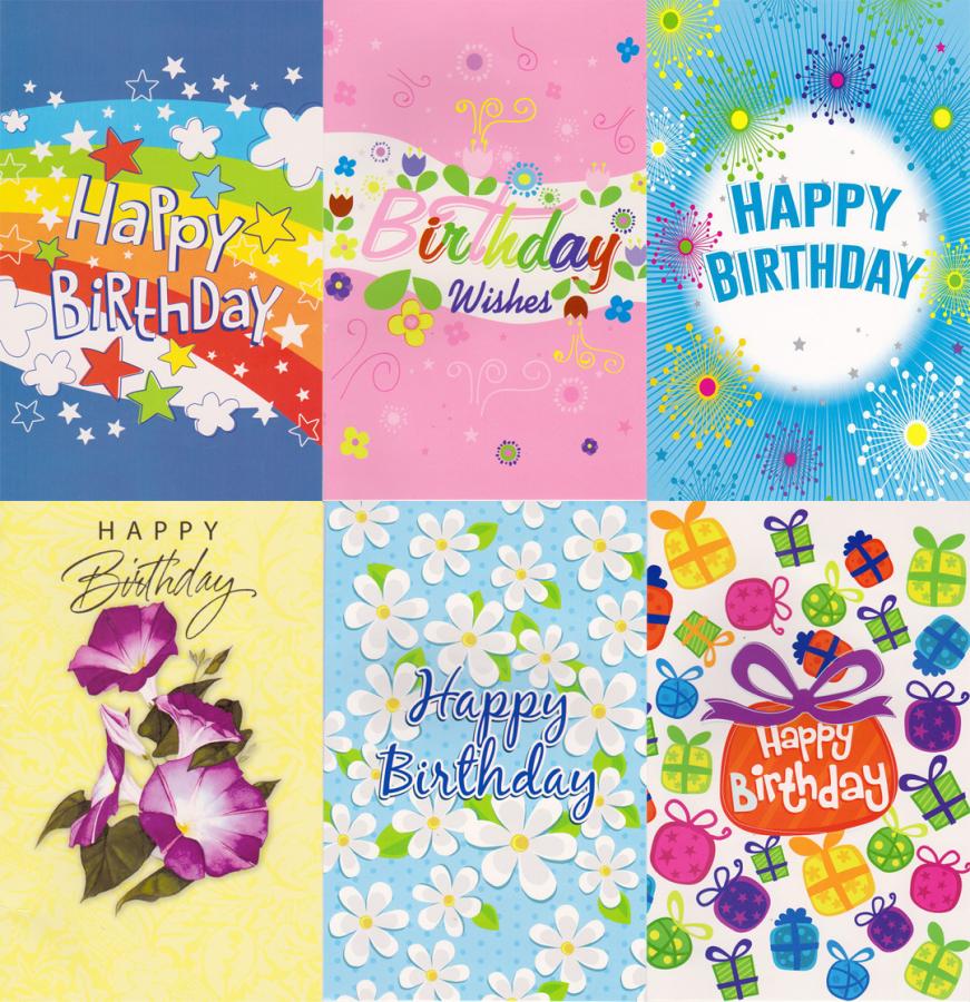 120 Assorted Wrapped General Birthday Cards
