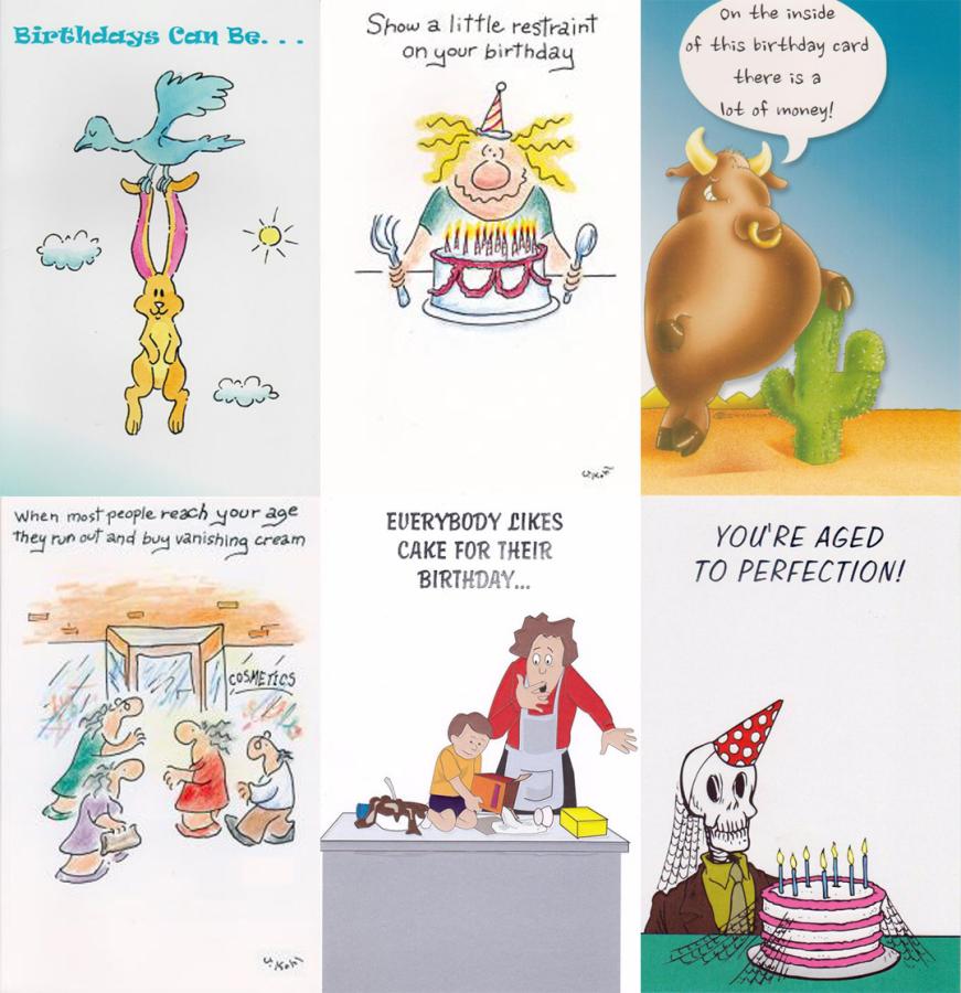 60 Assorted Wrapped Humorous Birthday Cards