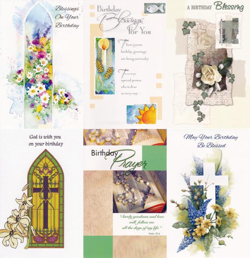 36 Assorted Wrapped Religious Birthday Greeting Cards