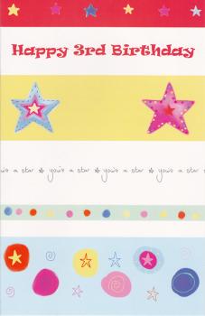 Wrapped 3rd Birthday Cards  (12 pack)