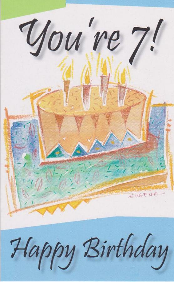 Wrapped 7th Birthday Cards (12 pack)