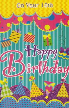 Wrapped 10th Birthday Cards  (12 pack)