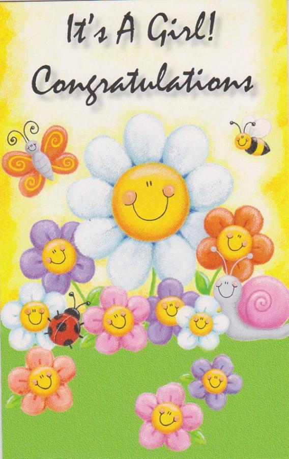 Wrapped Baby Girl Congrats (12 pack)