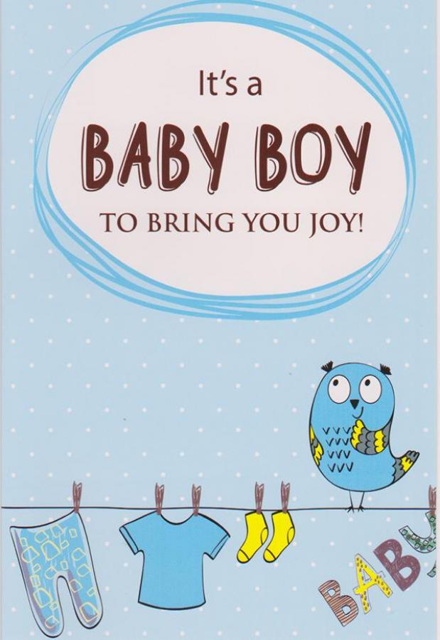 Wrapped Baby Boy Congrats (12 pack)