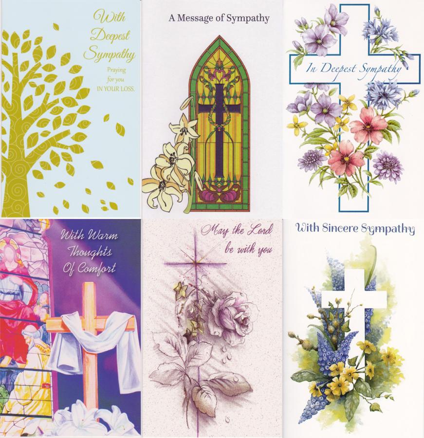 36 Assorted Wrapped Religious Sympathy Greeting Cards