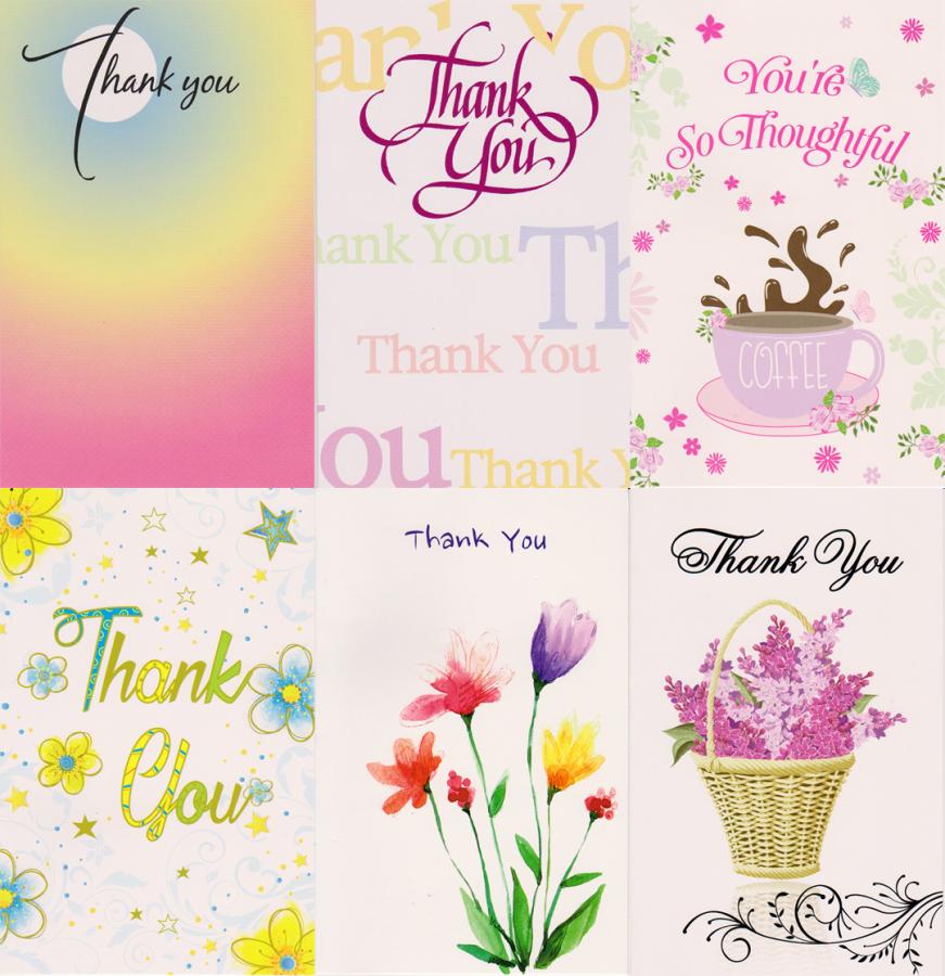 60 Assorted Wrapped Thank You Cards