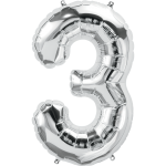 34 inch Silver Number 3