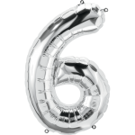 34 inch Silver Number 6