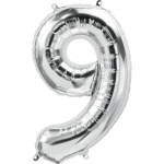 34 inch Silver Number 9